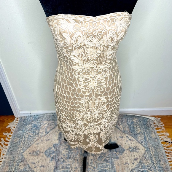 Sue Wong Strapless Embroidered Cocktail Dress - Picture 1 of 9